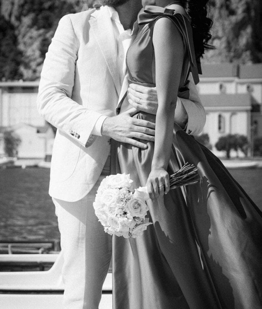 newlyweds holding each other by ruby photography