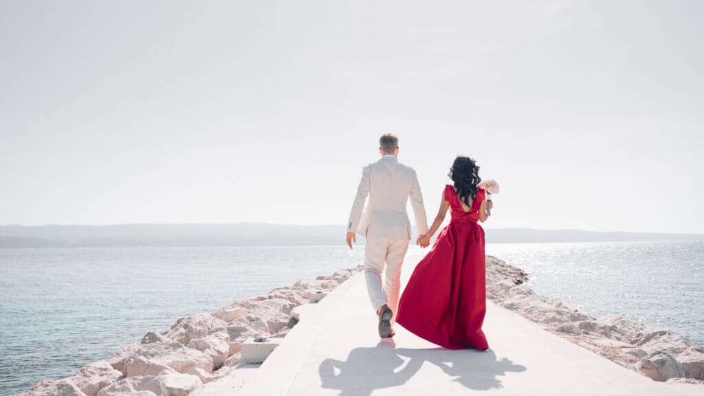 wedding photo of newlyweds by ruby